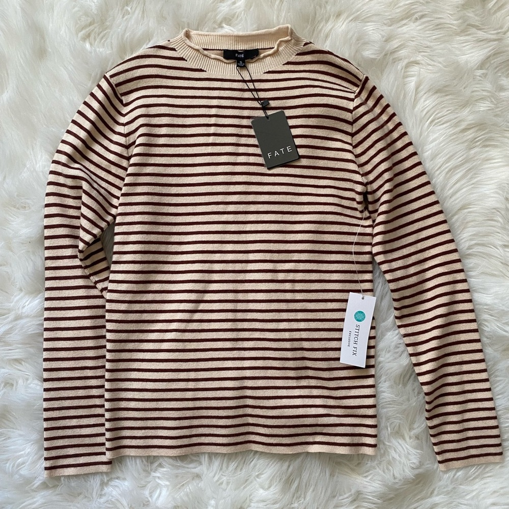 NWT Fate Stripe Sweater Small